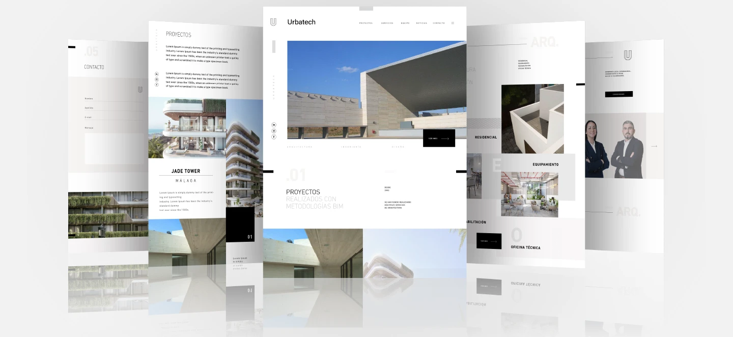 Sitio web institucional para estudio de arquitectura de málaga - deltomate comunicación