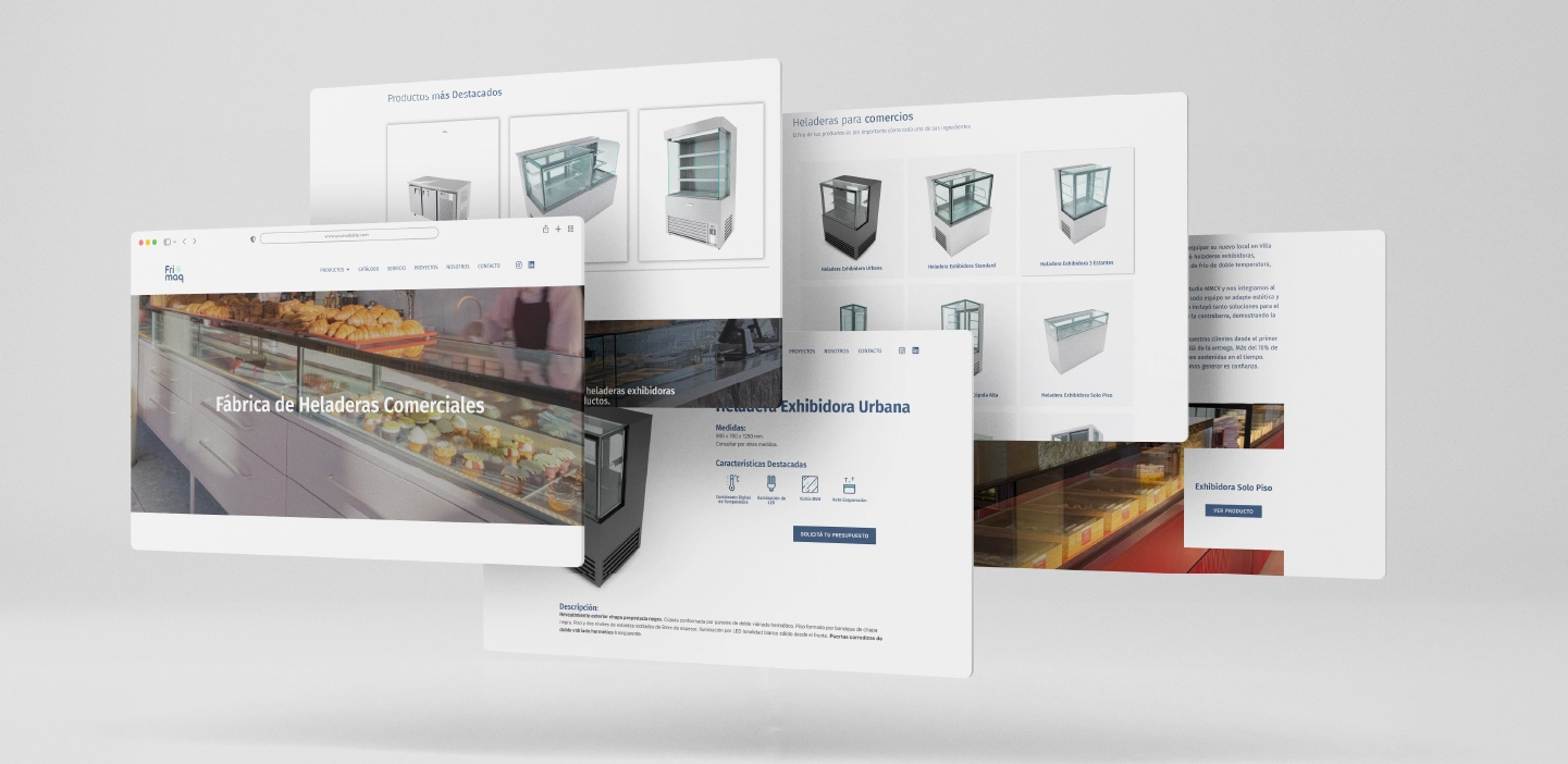 Desarrollo de Sitio Web para FRIMAQ - Fabrica de Heladeras Comerciales