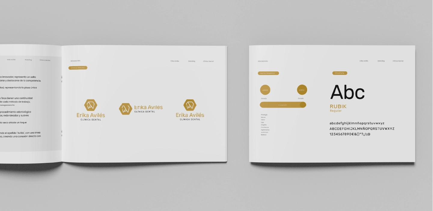Branding para Clínica Dental Erika Avilés - deltomate comunicación y diseño
